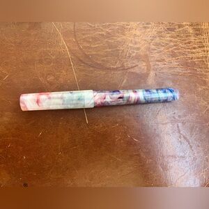 New Just Turnings Fountain Pen Resin Rainbow Slab Pour Broad Nib Jowo Writing